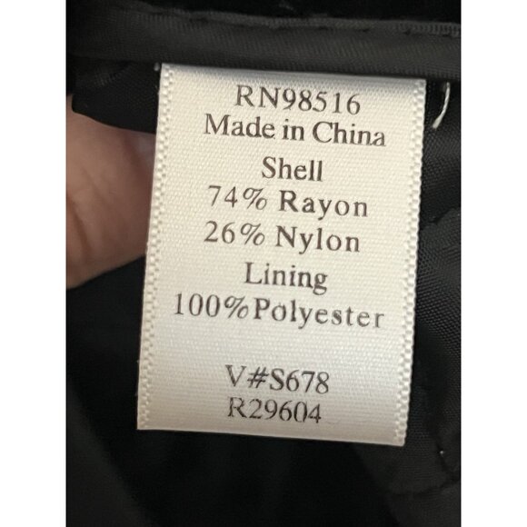 Coldwater Creek Women's Petite XL Black Velvet Asian Style Quilted Jacket.   Z - Picture 5 of 6